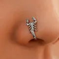 High quality silver scorpion-shaped non-piercing U-shaped nose clip jewelry for women - Silver Scorpion (G-128)