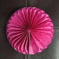 Vibrant pink honeycomb paper fan decoration for party tabletop and home festive events. - 15cm / Rose Red