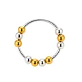 Drehbarer Anti-Angst-Ring aus Edelstahl mit zweifarbigen Gold- und Silberperlen - Gold und Silber / Größe 7