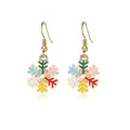 Bunte Emaille-Schneeflocken-Ohrhänger mit goldfarbenen Haken, ideal als Weihnachtsgeschenk - Bunte Schneeflocke 2