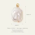 Elegante ciondolo in perla barocca irregolare con passante in rame dorato per gioielli DIY - Pendente Perla Piatta Solo (Senza Catena) / Bianco Perla Artificiale