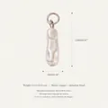 Elegante ciondolo in perla irregolare con anello d'argento per gioielli fai-da-te - Solo ciondolo in perla artificiale cilindrica (senza catena) / Bianco Perla Artificiale