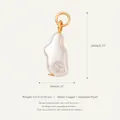 Pendente con perla barocca irregolare e anello in rame dorato, specifica misura 19 mm - Solo ciondolo in perla artificiale a rombo (senza catena) / Bianco Perla Artificiale