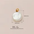 Irregular white pearl pendant in copper, 16x18mm size and 1.2g weight details. - Flat Artificial Pearl (Charm)