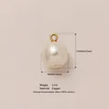 Round faux pearl pendant charm with copper loop for DIY jewelry making - Round Artificial Pearl (Charm)