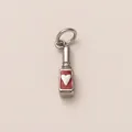 Silberner Edelstahl-Herzanhänger mit roter Emaille für DIY-Schmuckherstellung - Lippenstift Anhänger