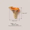 Colgante de hongo en cobre esmaltado naranja para proyectos de joyería hechos a mano - Colgante de Seta Amarilla N.º 3 / 17x13mm / Amarillo