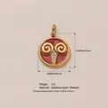 Pendentif Bélier en acier inoxydable doré avec émail rouge et cristaux - Bélier