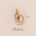 Elegant gold stainless steel irregular pendant with marquise zirconia, height 1.7cm - Crystal Pendant