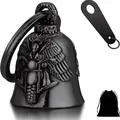 Cloche de protection moto en acier inoxydable noir avec relief d'ange et petit sac noir - Ensemble Cloche Noire avec Outils & Pochette en Velours