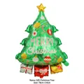 Ballon en aluminium en forme de sapin de Noël avec motif de boîte cadeau décorative - Sapin de Noël Cadeau