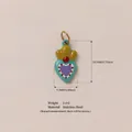 Ciondolo a fungo colorato in acciaio inossidabile per creazione gioielli DIY e artigianato - Stile Corona a Cuore Dipinta