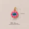 Pink nature-inspired stainless steel pendant with 18K gold plating for DIY jewelry - Small Pink Pendant Only (Without Chain) No.10