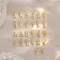 Complete collection of 26 gold-plated lowercase alphabet charms in 925 sterling silver - Lowercase Letter a Pendant Only (Without Chain) / Gold