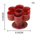 Flower-shaped red plastic donut mold, 8.05cm wide and 5.65cm high, for DIY baking. - Red Flower Donut
