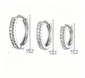 Elegant silver plated zirconia hoop earrings set in 1.6cm, 1.4cm and 1.3cm - Mixed Style / Silver