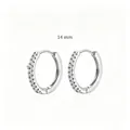 Elegant 14mm silver-plated hoop earrings featuring sparkling cubic zirconia stones - Large / Silver