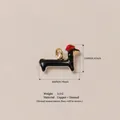 Black dachshund dog pendant with red hat made of copper and enamel finish - Red Hat Dog Pendant