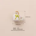 Mini cup stainless steel charm with green bow detailing and dimension parameters. - Bowknot Tea Cup Pendant / Off White
