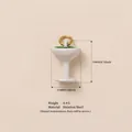 Elegant pastoral style white cup charm in stainless steel with green interior - White Small Tea Table Pendant / White
