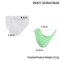Molde de silicona pájaro 3D D4421 para resina DIY, con dimensiones y peso de 55,2g - D4421 - Molde De Pájaro 3d