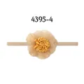 Yellow mesh flower baby headband with nylon elastic band for infants - Champagne Chiffon Flower (5-4)