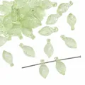 Perles feuilles en acrylique vert clair translucide pour bijoux DIY et artisanat fait main - Ouverture De 10 X 5 Mm Épaisseur D'environ 15 Mm Vert Pomme Translucide (brume Légère) 50 Pièces/paquet