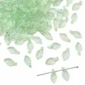 Perles en feuille d'acrylique vert menthe pour colliers et bijoux faits à la main DIY - 10 X 5 Mm Pores D'environ 15 Mm Vert Clair Translucide (menthe) 50 Pièces/paquet