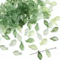 Mini perles en acrylique vert en forme de feuille pour la création de bijoux DIY - 10 X 5 Mm Ouverture Env. 15 Mm Entièrement Vertes (le Magicien D'oz) Paquet De 100.