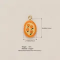 High quality copper oval pendant featuring vintage tomato print, 17.9x28.2mm size - Oval Orange Pendant