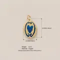Artistic blue heart face printed oval copper pendant charm for jewelry making DIY - Oval Abstract Face Pendant