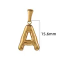 Pendentif lettre A bulle en acier inoxydable plaqué or 18K, hauteur de 15,6 mm - Or - Lettre A