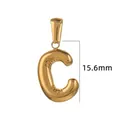 Mini pendentif lettre C en acier inoxydable plaqué or 18 carats, mesure de 15,6 mm incluse - Or - Lettre C