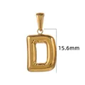 Mini pendentif lettre D bulle plaqué or 18K, accessoire en acier titane de 15,6 mm. - Or - Lettre D
