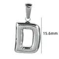 Pendentif lettre D en acier inoxydable argenté avec mesure de hauteur de 15,6 mm - Couleur Acier-Lettre D