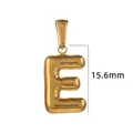Élégant pendentif lettre E bulle en acier inoxydable plaqué or 18 carats pour bijoux DIY - Or - Lettre E