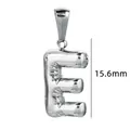 Pendentif lettre E style bulle en acier inoxydable poli, accessoire de bijouterie DIY. - Couleur Acier-Lettre E