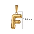 Pendentif lettre F bulle en acier inoxydable plaqué or 18 carats pour bijoux DIY - Or - Lettre F