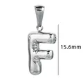 Pendentif lettre F bulle en acier inoxydable argenté, breloque bijoux DIY de 15,6mm - Couleur Acier-Lettre F