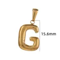 Pendentif lettre G en forme de bulle en acier inoxydable plaqué or 18 carats pour bijoux - Or - Lettre G