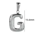 Pendentif lettre G en acier inoxydable style bulle pour bijoux DIY, hauteur 15,6 mm - Couleur Acier-Lettre G