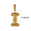 Pendentif lettre I bulle initiale mini en acier inoxydable plaqué or 18 carats poli - Or - Lettre I