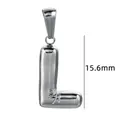 Pendentif lettre L bulle argentée polie en acier inoxydable, hauteur 15,6 mm - Couleur Acier-Lettre L