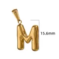 Pendentif mini lettre M bulle en acier titane plaqué or 18 carats pour accessoire bijoux - Or - Lettre M
