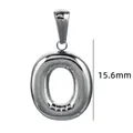 Pendentif lettre O bombée moderne en acier inoxydable argenté avec hauteur 15,6mm - Couleur Acier-Lettre O