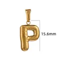 Pendentif lettre P bulle plaqué or 18K pour bijoux DIY, taille 15,6 mm - Or - Lettre P
