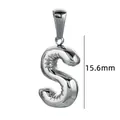 Pendentif lettre S en acier inoxydable argenté, style bulle pour bijoux DIY, 15,6mm - Couleur Acier-Lettre S
