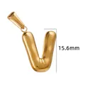 Pendentif lettre V bulle en acier inoxydable plaqué or 18K pour bijoux, 15,6mm - Or - Lettre V