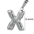 Pendentif lettre X en acier inoxydable argenté, hauteur 15,6 mm pour bijoux DIY - Couleur Acier-Lettre X