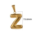 Pendentif lettre Z bulle en acier inoxydable plaqué or 18K pour la création bijoux - Or - Lettre Z